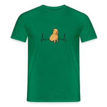 Capybara Heartbeat Capybara - T-shirt homme - vert - Devant - AI Model Male 178 dark (178cm)