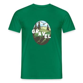 Gravel Natur vintage outdoor Wald Wiese Geschenk - Männer T-Shirt - Kelly Green - Vorne - AI Model Male 178 dark (178cm)