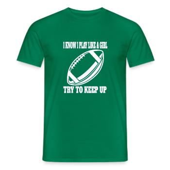 Fan de football américain Fan de football féminin Entraîneur de football - T-shirt homme - vert - Devant - AI Model Male 178 dark (178cm)