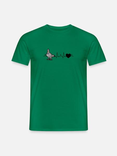 Taube Herzschlag Taubenzüchter - Männer T-Shirt - Kelly Green