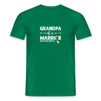 Grandpa Of A Warrior, Schleife Downsyndrom - Männer T-Shirt - Kelly Green - Vorne - AI Model Male 178 dark (178cm)