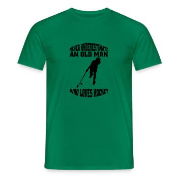 Hockey Geschenk Unihockey Hockeyspieler Feldhockey - Männer T-Shirt - Kelly Green - Vorne - AI Model Male 178 dark (178cm)