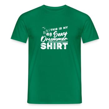Ceci est mon Sexy Drummer Shirt Batteur Musicien Dru - T-shirt homme - vert - Devant - AI Model Male 178 dark (178cm)