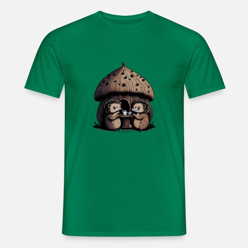 Igel Teeparty Pilz Startseite - Männer T-Shirt - Kelly Green