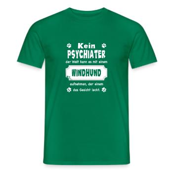 Kein Psychiater - Lustiger Spruch - Windhund - Männer T-Shirt - Kelly Green - Vorne - AI Model Male 178 dark (178cm)