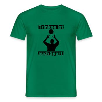 Trinken ist auch Sport! Party, Mallorca, JGA! - Männer T-Shirt - Kelly Green - Vorne - AI Model Male 178 dark (178cm)