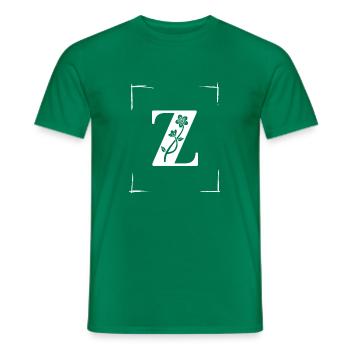 letter Z initial - Men's T-Shirt - kelly green - Front - AI Model Male 178 dark (178cm)