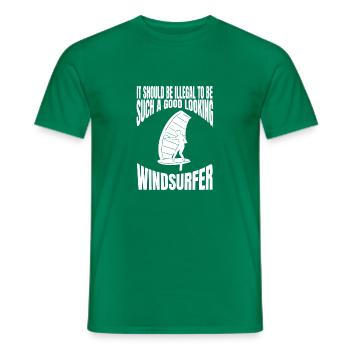 Windsurfing Kitesurfer Windsurfer Kitesurfing - Männer T-Shirt - Kelly Green - Vorne - AI Model Male 178 dark (178cm)