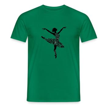 Elegant Ballet Dancer Silhouette - Men's T-Shirt - kelly green - Front - AI Model Male 178 dark (178cm)