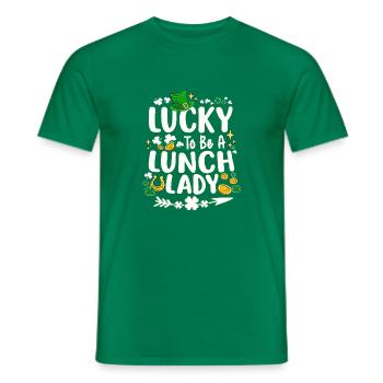 Chemise de la Saint-Patrick, chanceuse d’être une dame du déjeuner - T-shirt homme - vert - Devant - AI Model Male 178 dark (178cm)