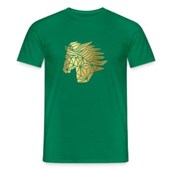 Tête de cheval islandais géo or - T-shirt homme - vert - Devant - AI Model Male 178 dark (178cm)