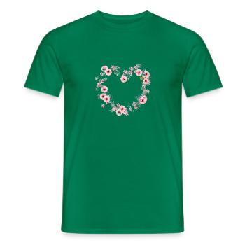 Fleurs Coeur - T-shirt homme - vert - Devant - AI Model Male 178 dark (178cm)