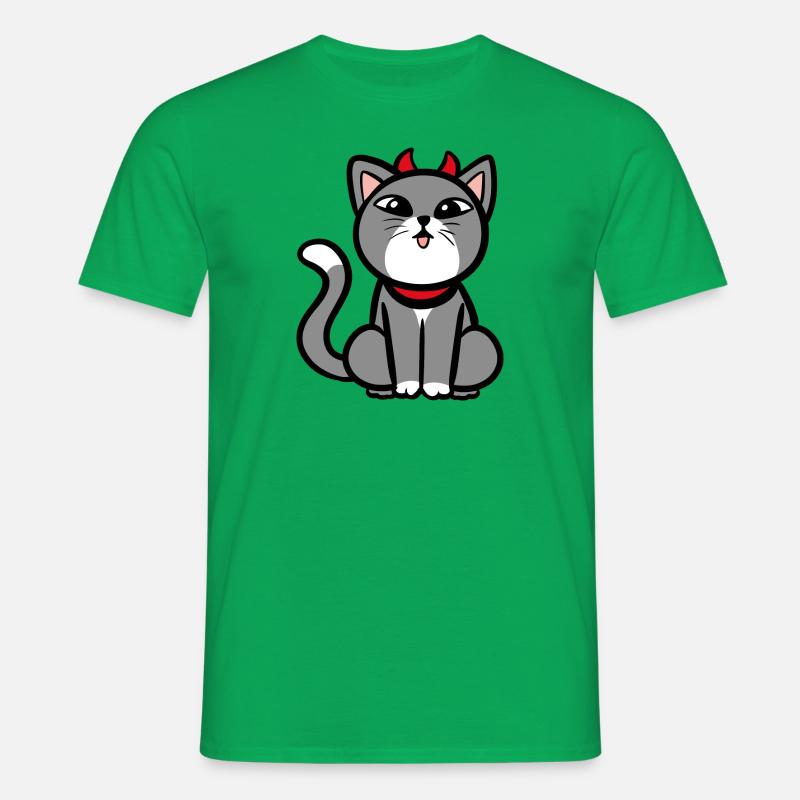 Devil Cat / Devil - Men's T-Shirt - kelly green
