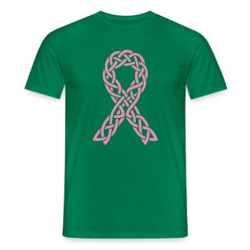 Pink Celtic Anticancer Tape - Men's T-Shirt - kelly green - Front - AI Model Male 178 dark (178cm)