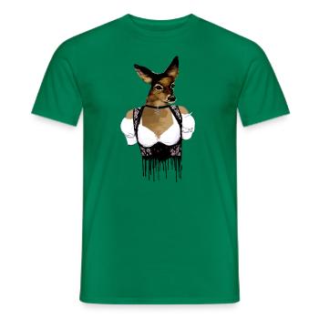 Dirndl,Woman,Deer,Blouse,Folk Festival - Men's T-Shirt - kelly green - Front - AI Model Male 178 dark (178cm)