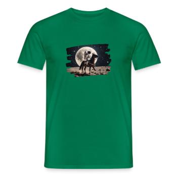 Astronaut on horse in space - Men's T-Shirt - kelly green - Front - AI Model Male 178 dark (178cm)