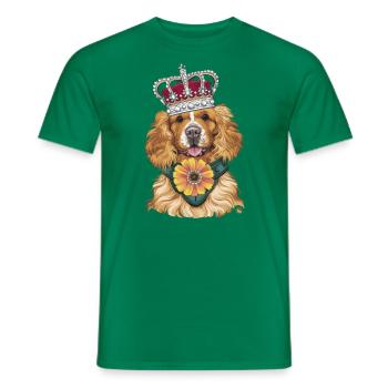 Cocker Spaniel mit Blumen und Krone - Männer T-Shirt - Kelly Green - Vorne - AI Model Male 178 dark (178cm)