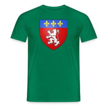 Blason ville fr Lyon Rhone - T-shirt homme - vert - Devant - AI Model Male 178 dark (178cm)