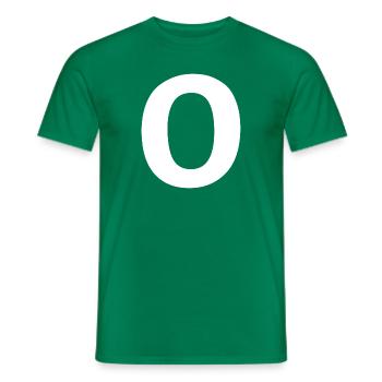Buchstabe o "o" weiß - Männer T-Shirt - Kelly Green - Vorne - AI Model Male 178 dark (178cm)
