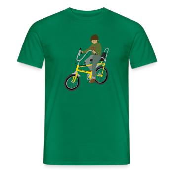 Enfant des années 70 sur un Chopper - T-shirt homme - vert - Devant - AI Model Male 178 dark (178cm)
