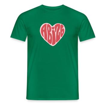 ABG Heart Typography in Pink - Men's T-Shirt - kelly green - Front - AI Model Male 178 dark (178cm)