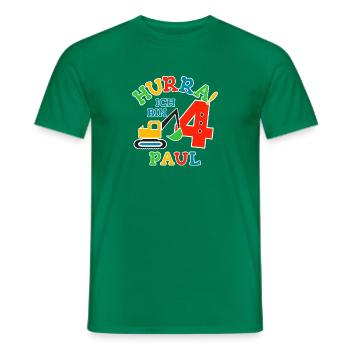 Name Paul 4. Geburtstag Personalisiert - Männer T-Shirt - Kelly Green - Vorne - AI Model Male 178 dark (178cm)