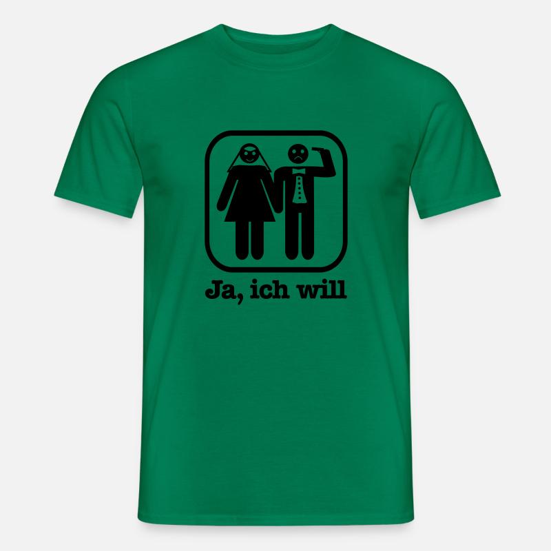 Ja, ich will - Männer T-Shirt - Kelly Green