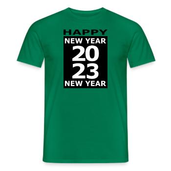 Frohes Neues Jahr 2023 (S&W) (2) - Männer T-Shirt - Kelly Green - Vorne - AI Model Male 178 dark (178cm)