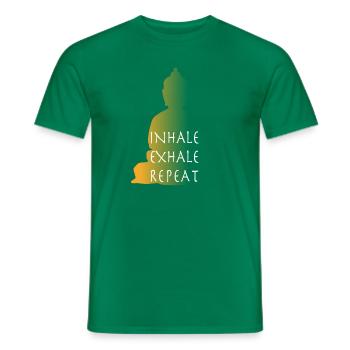 INHALE EXHALE REPEAT - Men's T-Shirt - kelly green - Front - AI Model Male 178 dark (178cm)