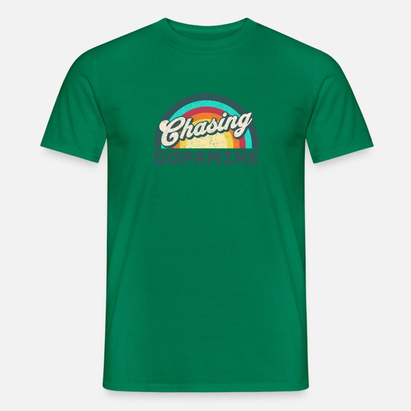 Retro-Regenbogen auf der Jagd nach Dopamin - Männer T-Shirt - Kelly Green