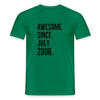 Génial depuis juillet 2006 - T-shirt homme - vert - Devant - AI Model Male 178 dark (178cm)