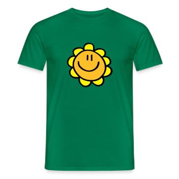 sourire de fleur de soleil - T-shirt homme - vert - Devant - AI Model Male 178 dark (178cm)