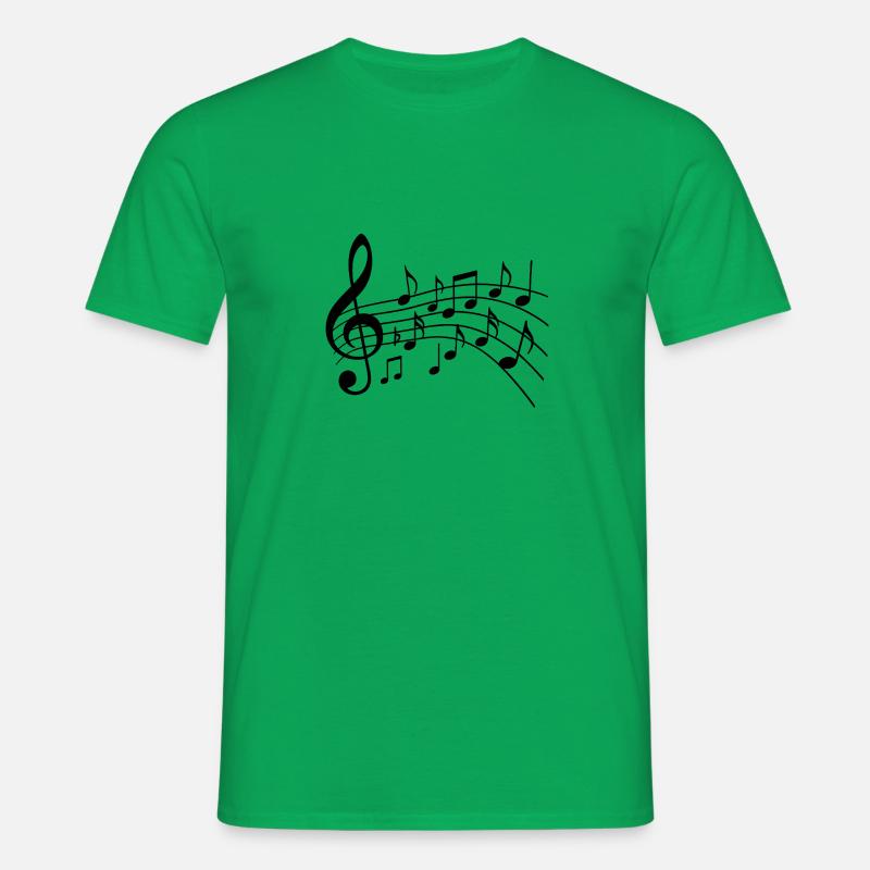 Musical Notes Variant 2 Black - Men's T-Shirt - kelly green