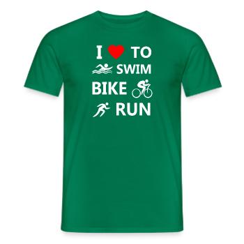 Triathlon Natation Bike Run Marathon - T-shirt homme - vert - Devant - AI Model Male 178 dark (178cm)