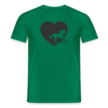 Pferd Herz Galopp - Männer T-Shirt - Kelly Green - Vorne - AI Model Male 178 dark (178cm)