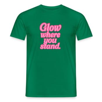 Brille là où tu te tiens, néon disant - T-shirt homme - vert - Devant - AI Model Male 178 dark (178cm)
