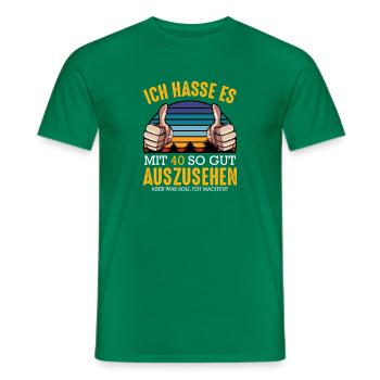 I Hate It At 40 Birthday Looking So Good - Men's T-Shirt - kelly green - Front - AI Model Male 178 dark (178cm)