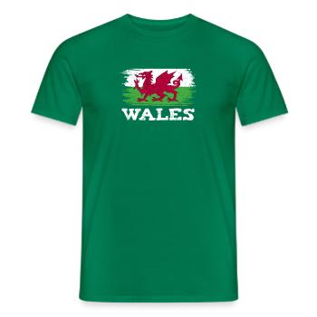Wales Flagge Heimat Cymru Mannschaft Sport - Männer T-Shirt - Kelly Green - Vorne - AI Model Male 178 dark (178cm)