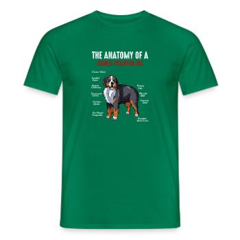 L'anatomie d'un chien de montagne bernois - T-shirt homme - vert - Devant - AI Model Male 178 dark (178cm)