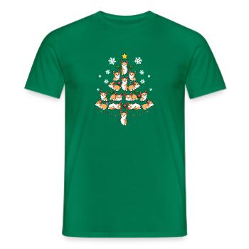 Welsh Corgi Weihnachtsbaum Hund Weihnachten - Männer T-Shirt - Kelly Green - Vorne - AI Model Male 178 dark (178cm)