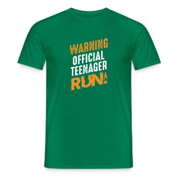 Avertissement Official Teenager Run Youth B-Day - T-shirt homme - vert - Devant - AI Model Male 178 dark (178cm)