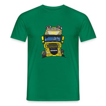 0793 D camion jaune - T-shirt homme - vert - Devant - AI Model Male 178 dark (178cm)