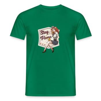 PinUp Secretary - Men's T-Shirt - kelly green - Front - AI Model Male 178 dark (178cm)