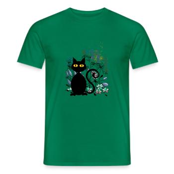 Cat - Men's T-Shirt - kelly green - Front - AI Model Male 178 dark (178cm)