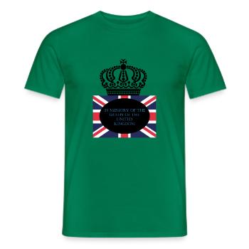 En mémoire de la reine du Royaume-Uni. - T-shirt homme - vert - Devant - AI Model Male 178 dark (178cm)