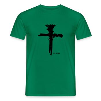 Jesus Cross - Men's T-Shirt - kelly green - Front - AI Model Male 178 dark (178cm)