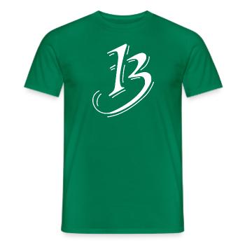 13 Zahl Ziffer - Männer T-Shirt - Kelly Green - Vorne - AI Model Male 178 dark (178cm)