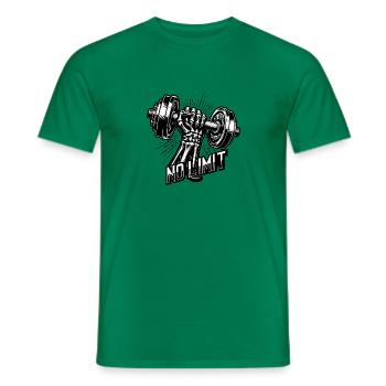 keine Grenze hartes Workout Bodybuilding Hantel - Männer T-Shirt - Kelly Green - Vorne - AI Model Male 178 dark (178cm)