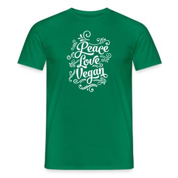 Peace - Love - Vegan - T-shirt homme - vert - Devant - AI Model Male 178 dark (178cm)