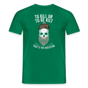 Schottischer Kilt Tracht - Schottenrock Schottland - Männer T-Shirt - Kelly Green - Vorne - AI Model Male 178 dark (178cm)